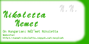 nikoletta nemet business card